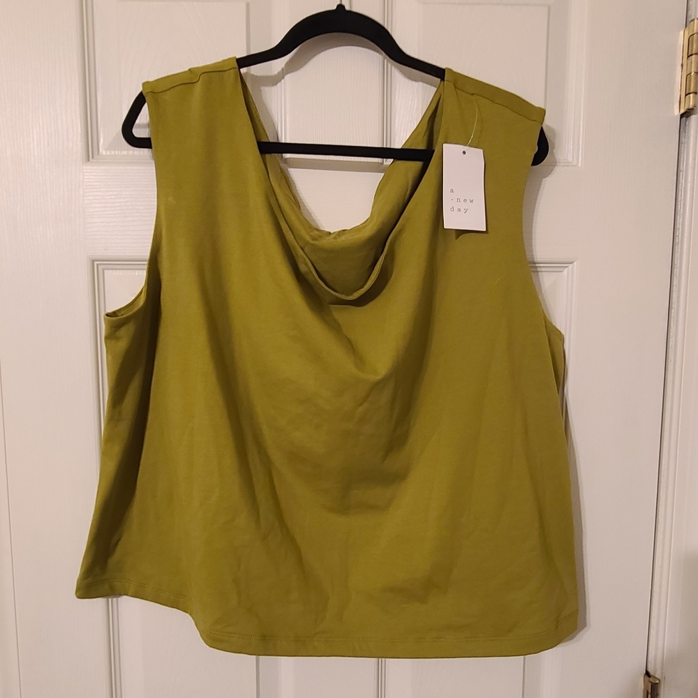 a new day Olive Cowl Neck Sleeveless Tank